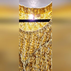 Moth Medium sunny yellow sweater dress/tunic. Beautiful braided detail